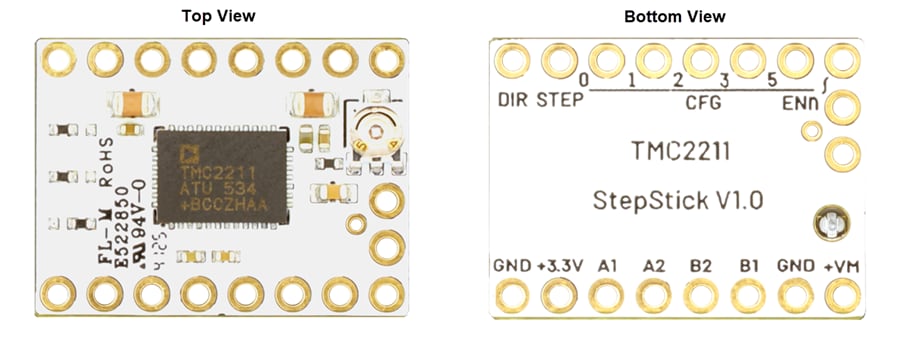 Technische Zeichnung - Analog Devices / Maxim Integrated TMC2211STEPSTICK Evaluierungsboard