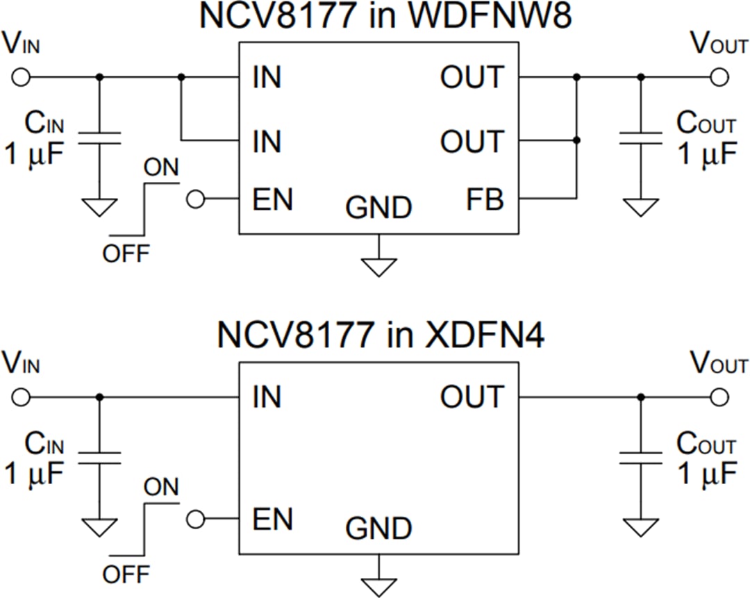 Applikations-Schaltungsdiagramm - onsemi NCV8177 CMOS-LDO-Regler