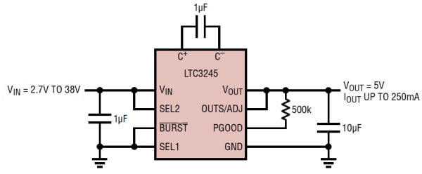 Applikations-Schaltungsdiagramm - Analog Devices Inc. LTC3245 Induktorlose Ladungspumpen-DC/DC-Wandler