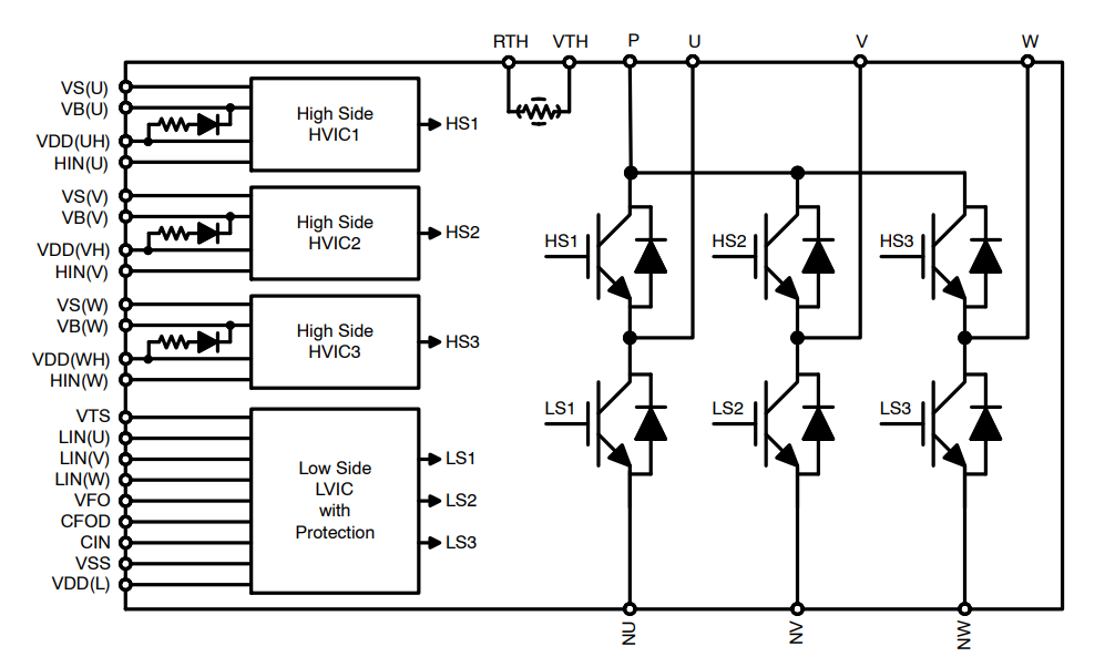 Schaltplan - onsemi NFAM3065L4B/NFAM5065L4B Intelligente Leistungsmodule