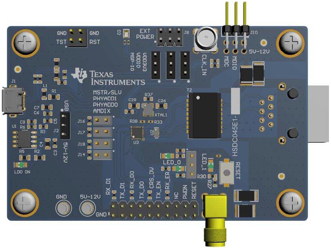 Technische Zeichnung - Texas Instruments DP83825EVM PHY-Evaluierungsmodul (EVM)
