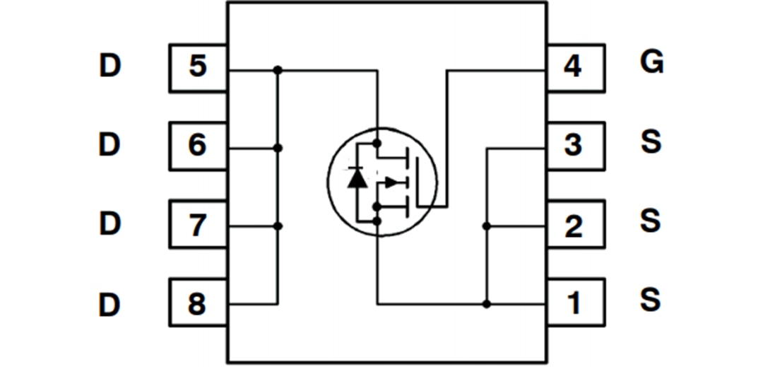 Schaltplan - onsemi FDMS4D5N08LC 80-V-n-Einzelkanal-Leistungs-MOSFET