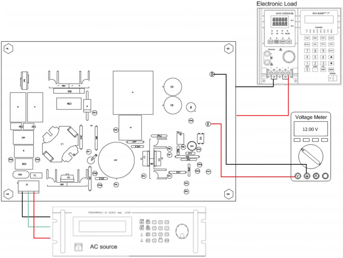 Technische Zeichnung - Texas Instruments PFCLLCSREVM034 AC-zu-isoliertes-DC-Evaluierungsmodul