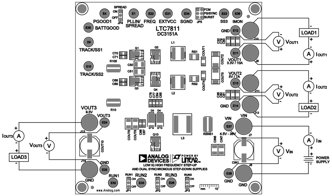 Technische Zeichnung - Analog Devices Inc. DC3151A Demonstrationsschaltung für LTC7811