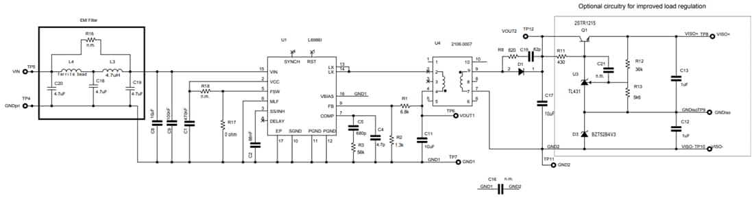 Schaltplan - STMicroelectronics STEVAL-L6986IV1 Wandler-Evaluierungsboard