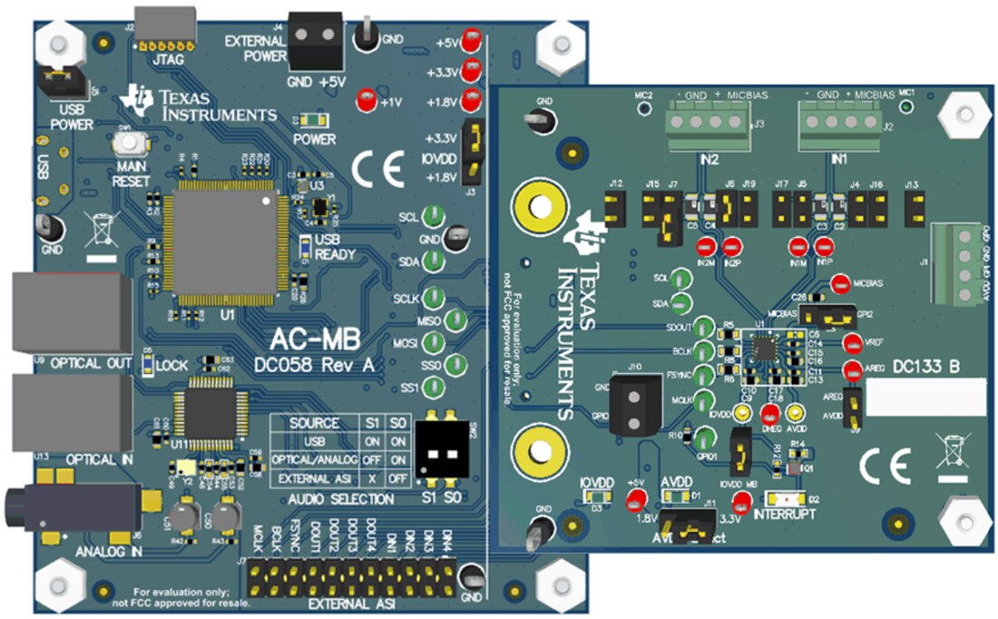 Technische Zeichnung - Texas Instruments ADC3120EVM-PDK Audio-ADC-Evaluierungsmodul
