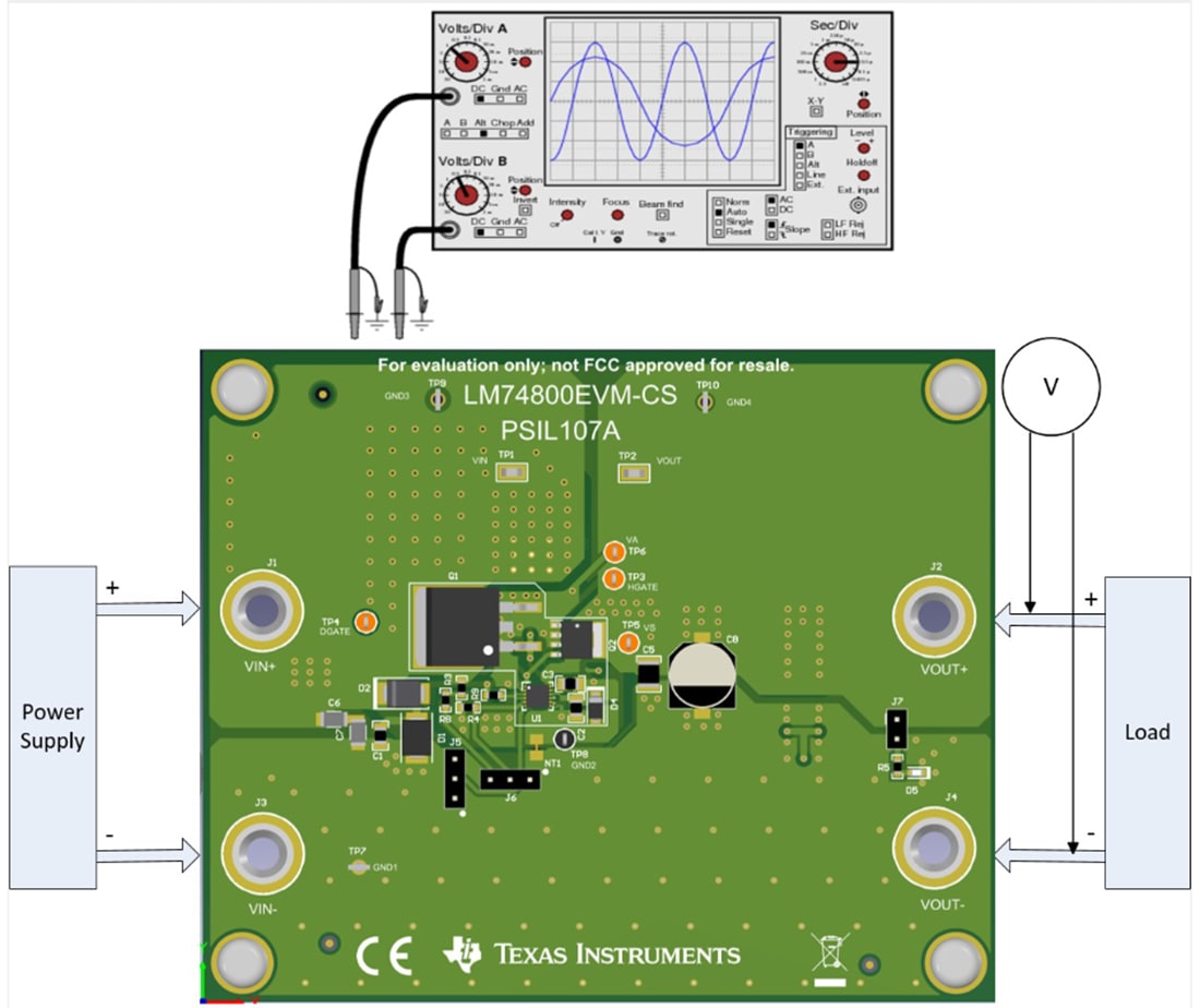 Technische Zeichnung - Texas Instruments LM74800EVM-CS Controller-Evaluierungsmodul