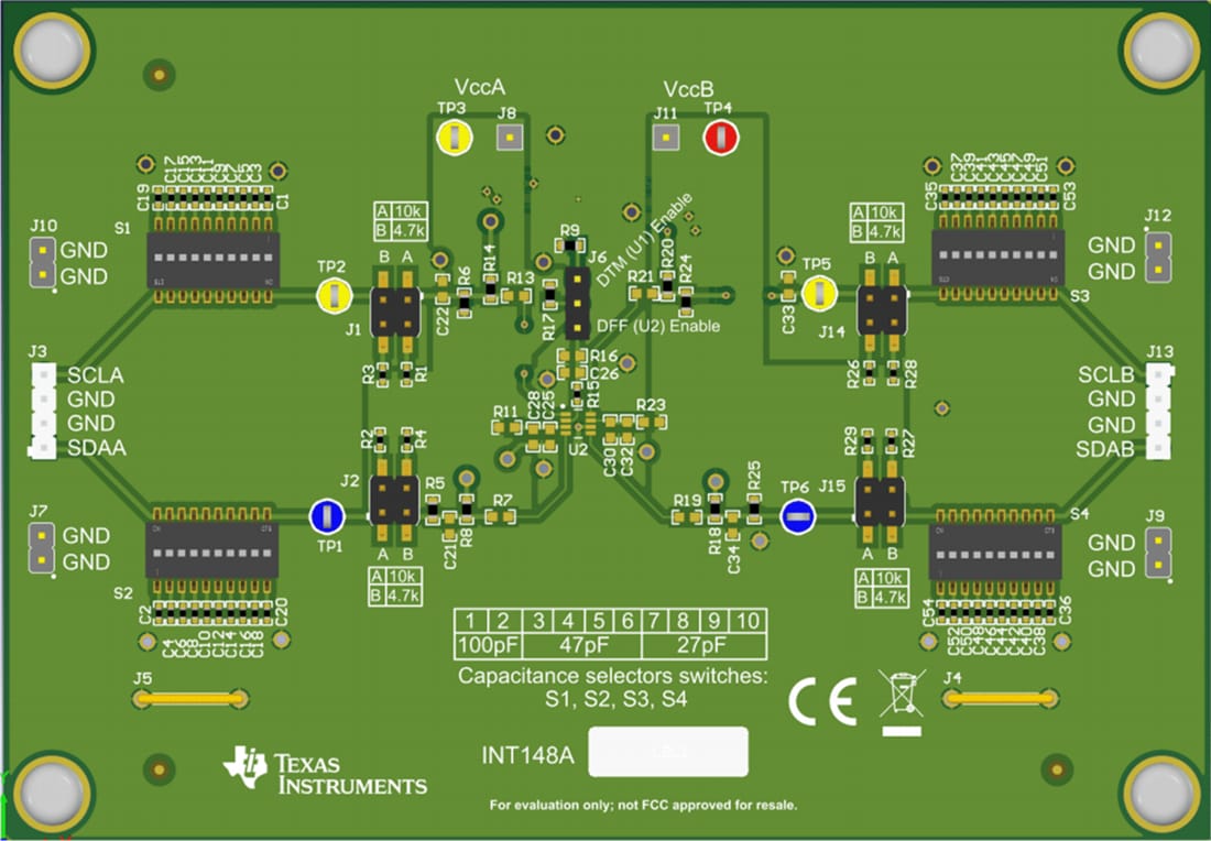 Technische Zeichnung - Texas Instruments TCA9416EVM Umsetzer-Evaluierungsmodul