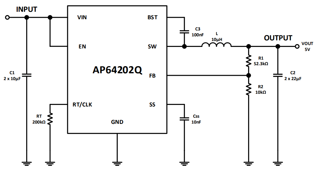 Diodes Incorporated AP64202Q Synchroner Abwärtswandler Diodes Incorporated AP64202Q Synchroner Abwärtswandler