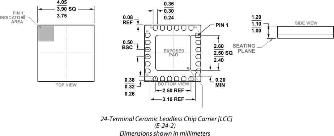 Technische Zeichnung - Analog Devices Inc. ADF5709 Breitband-MMIC-VCO