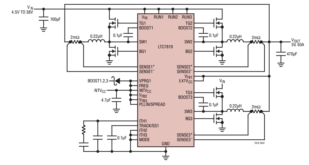 Applikations-Schaltungsdiagramm - Analog Devices Inc. LTC7819 Synchroner Abwärtsregler