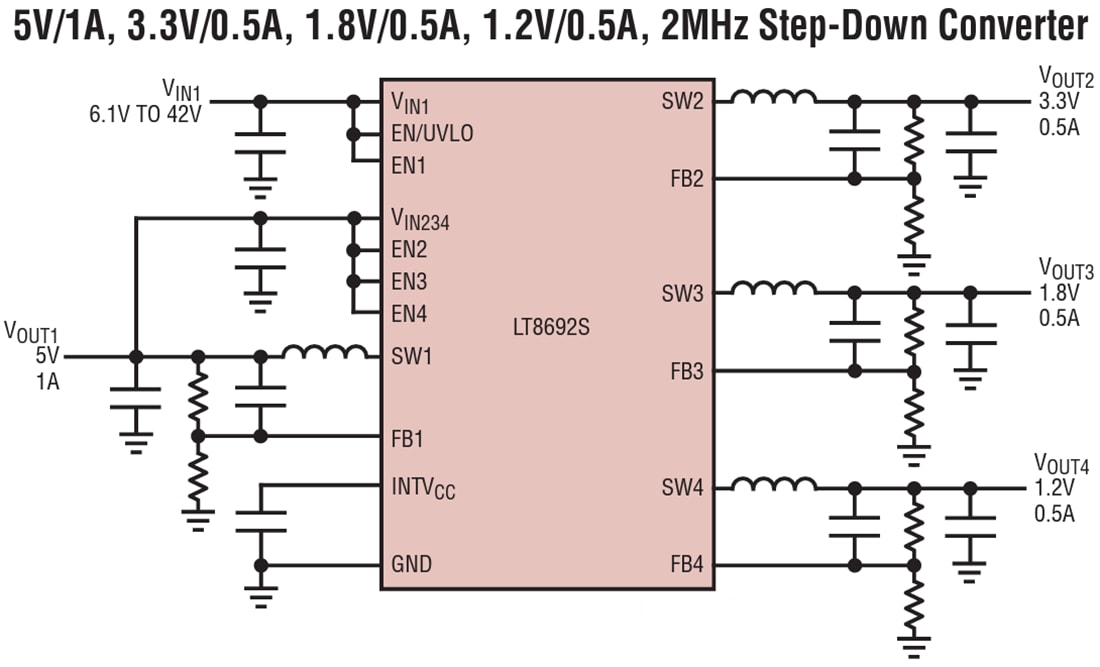 Applikations-Schaltungsdiagramm - Analog Devices Inc. LT8692S Abwärtsschaltregler