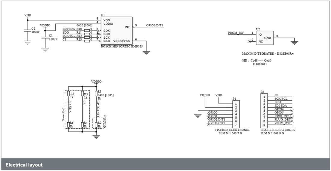 Technische Zeichnung - Bosch BMP585 Shuttle Board 3.0