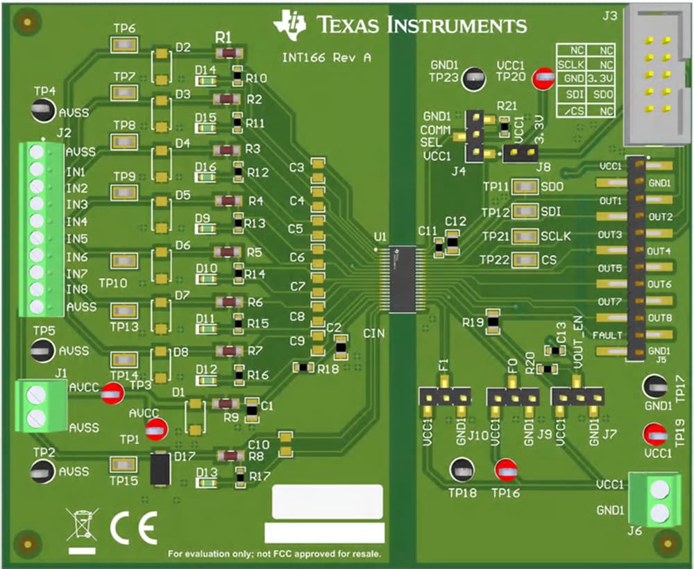 Technische Zeichnung - Texas Instruments ISO1228DFBEVM Evaluierungsmodul (EVM)