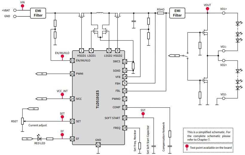 Schaltplan - Infineon Technologies TLD5191HB2W_EVAL Evaluierungsboard