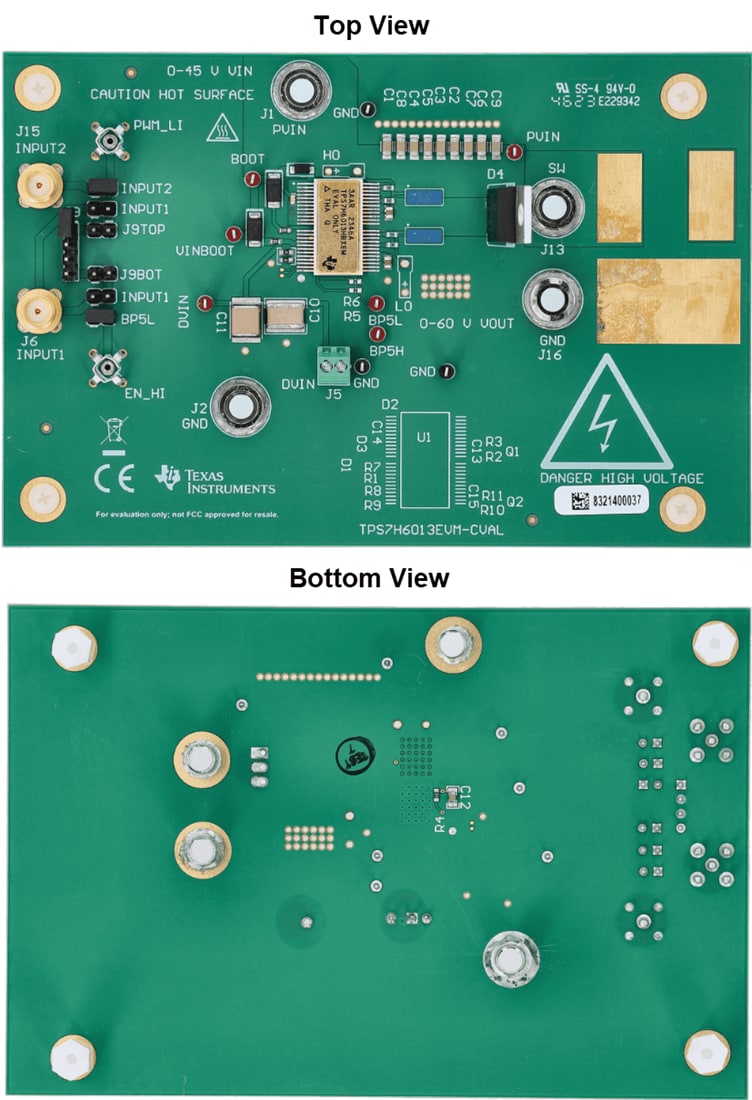 Technische Zeichnung - Texas Instruments TPS7H6013EVM-CVAL GATE Driver Evaluierungsmodul