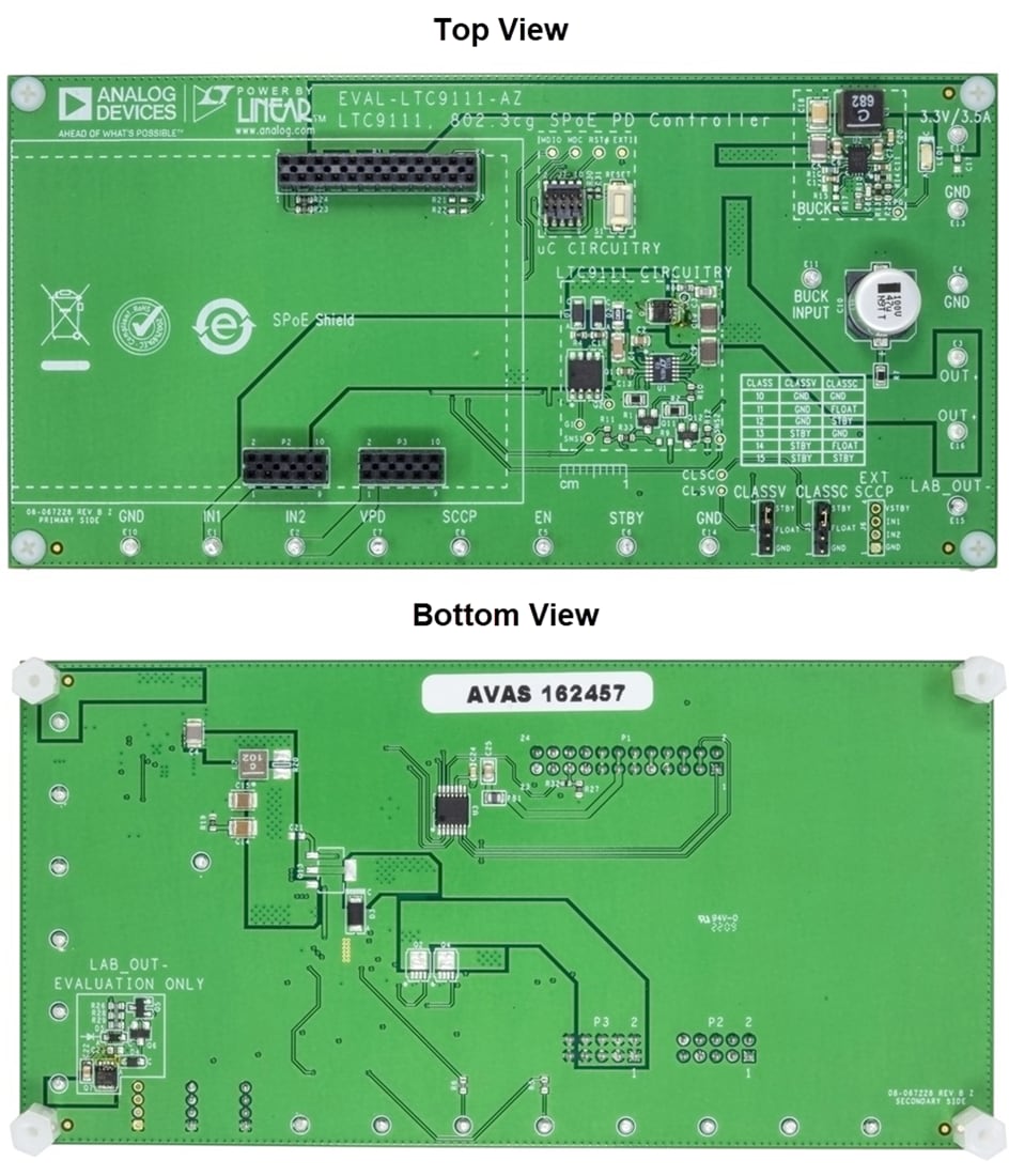Technische Zeichnung - Analog Devices Inc. EVAL-LTC9111-AZ Evaluierungsboard