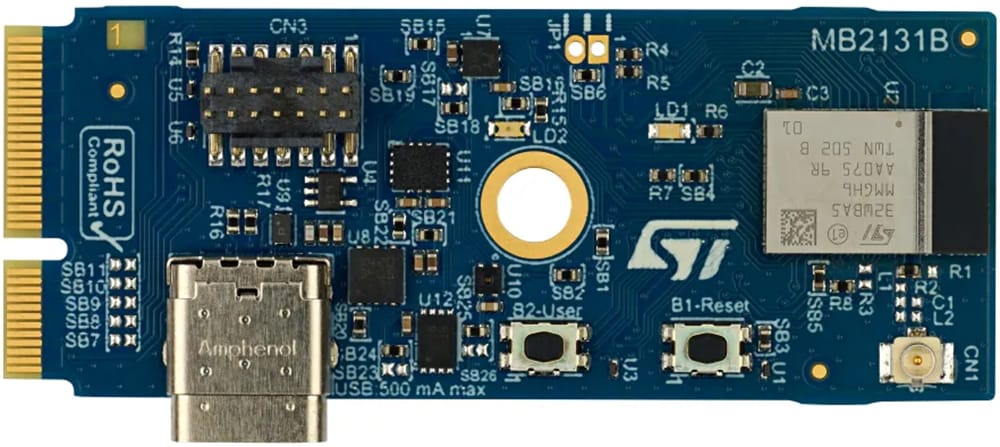 Technische Zeichnung - STMicroelectronics B-WBA5M-WPAN STM32WBA Konnektivitäts-Erweiterungsboard