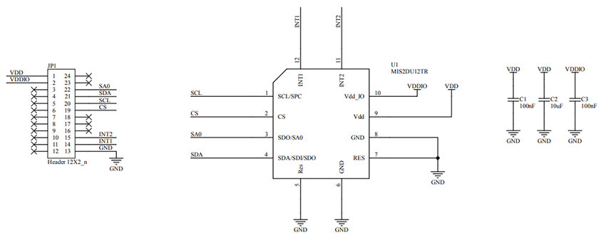 Schaltplan - STMicroelectronics STEVAL-MKI255A Adapterboad