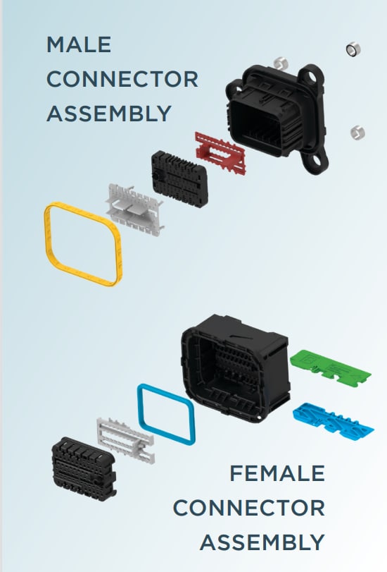 Tabelle - TE Connectivity / AMP Connectors 58P Hybrid abgedichtete Steckverbinder