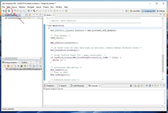 Debug the project.