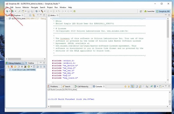 Debug the project.